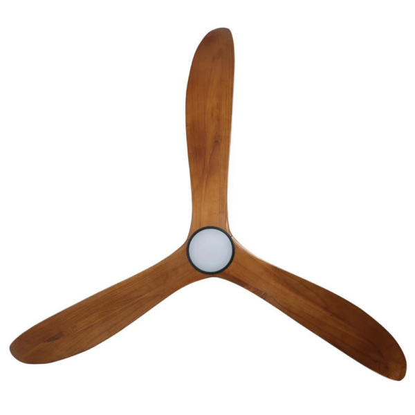 Eglo Currumbin DC Ceiling Fan with LED Light - 60" (Black with Merbau Blades) - Image 4