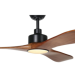 Eglo Currumbin DC Ceiling Fan with LED Light - 60" (Black with Merbau Blades) - Image 2