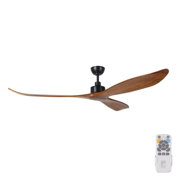 currubin-80-black-with-spotted-gum-blades-no-light-remote Eglo Currumbin DC Ceiling Fan - 60" (Black with Merbau Blades) - Image 1