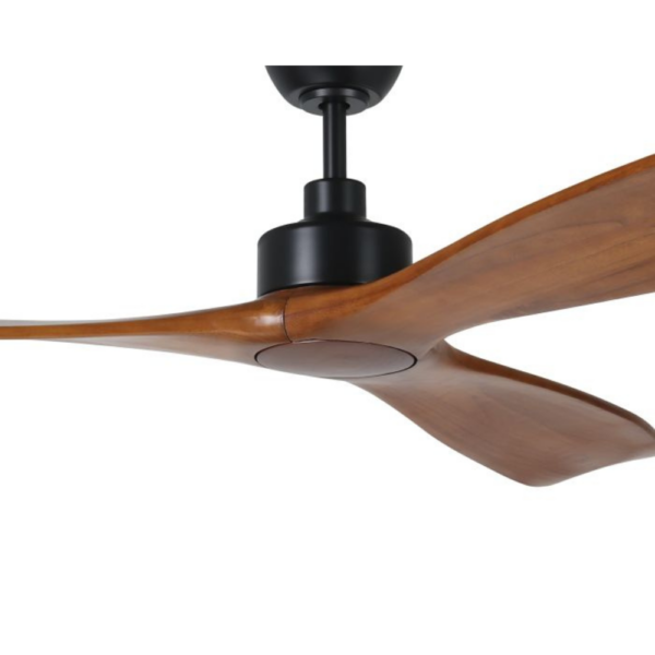 Eglo Currumbin DC Ceiling Fan - 60" (Black with Merbau Blades) - Image 2