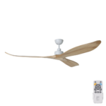 Eglo Currumbin DC Ceiling Fan - 80" (White with Natural Blades)