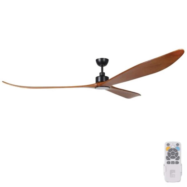 currumbin-100-black-with-merbau-blades-LED-light-remote-min Eglo Currumbin DC Ceiling Fan with LED Light - 100" (Black with Merbau Blades) - Image 1