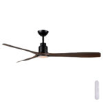 Mercator Iceman DC Ceiling Fan with LED Light - 60" (Black with Cypress Blades)