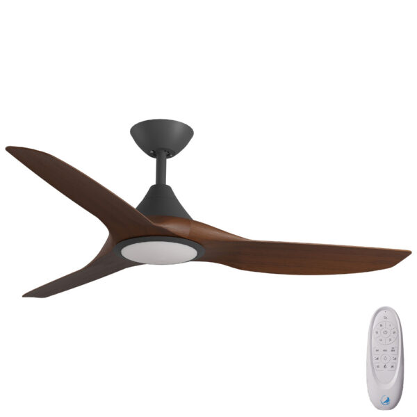 Calibo CloudFan SMART DC Ceiling Fan with LED Light - 48" (Black with Koa Blades) - Image 1