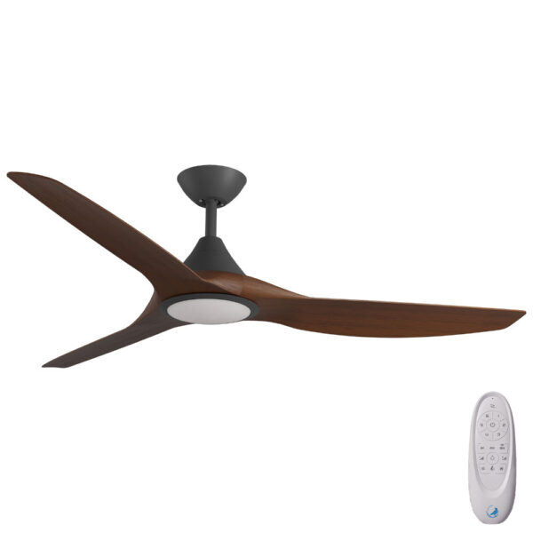 Calibo CloudFan SMART DC Ceiling Fan with LED Light - 60" (Black with Koa Blades) - Image 1