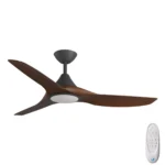 Calibo CloudFan SMART DC Ceiling Fan with LED Light - 52" (Black with Koa Blades)