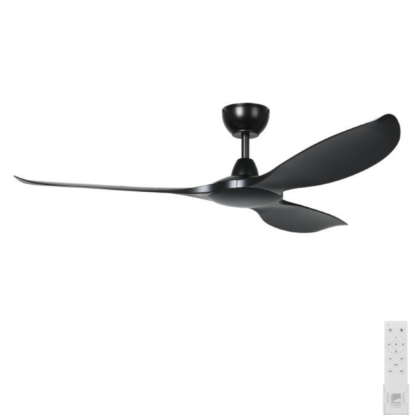 kurrawa-60-black-no-light-remote Eglo Kurrawa IP55 DC Ceiling Fan - 60" (Matte Black) - Image 1