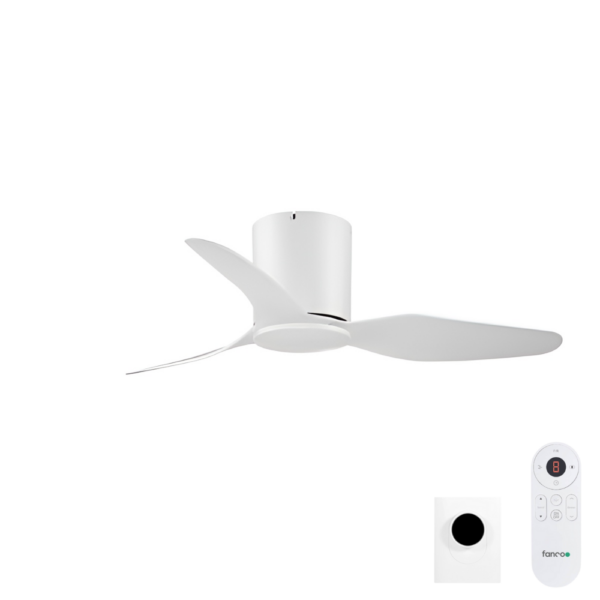 studio-smart-dc-ceiling-fan-with-remote-and-wall-controll-white-42 Fanco Studio SMART DC Ceiling Fan with Remote and Wall Control - 42" (White) - Image 1