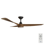 Calibo Turaco DC Ceiling Fan with LED Light - 56" (Black with Koa Blades)