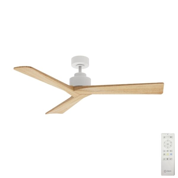 Claro Organic DC Ceiling Fan - 52" (White with Teak Blades)