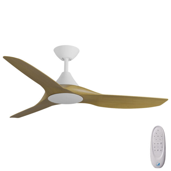 calibo-cloudfan-52-wh-tea-no-light-v2 Calibo CloudFan SMART DC Ceiling Fan - 52" (White with Teak Blades) - Image 1