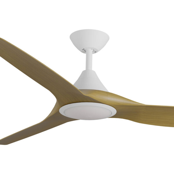 Calibo CloudFan SMART DC Ceiling Fan with LED Light - 60" (White with Teak Blades) - Image 2