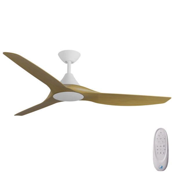 calibo-cloudfan-60-wh-tea-v2 Calibo CloudFan SMART DC Ceiling Fan - 60" (White with Teak Blades) - Image 1