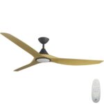Calibo CloudFan SMART DC Ceiling Fan with LED Light - 72" (Black with Bamboo Blades)