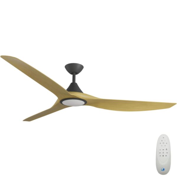 Calibo CloudFan SMART DC Ceiling Fan with LED Light - 72" (Black with Bamboo Blades) - Image 1