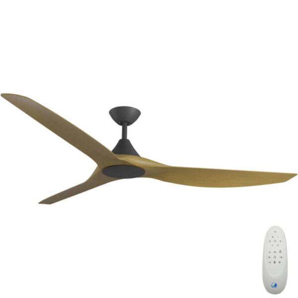 Calibo CloudFan SMART DC Ceiling Fan - 72" (Black with Teak Blades) - Image 1