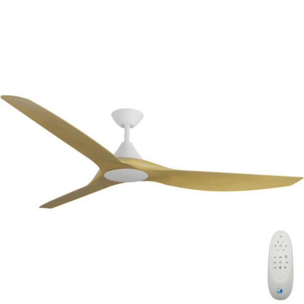 Calibo CloudFan SMART DC Ceiling Fan - 72" (White with Bamboo Blades) - Image 1