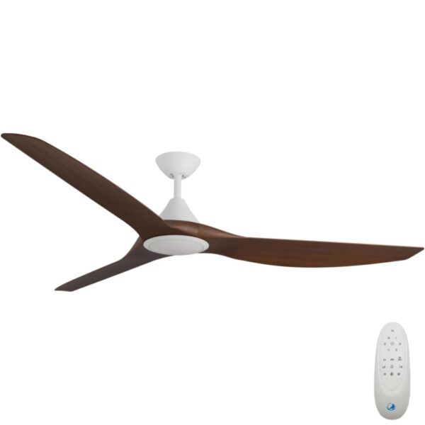 Calibo CloudFan SMART DC Ceiling Fan with LED Light - 72" (White with Koa Blades) - Image 1