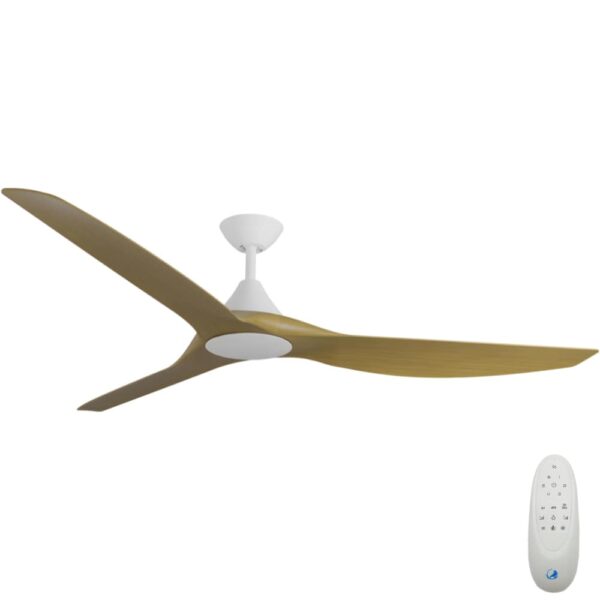 Calibo CloudFan SMART DC Ceiling Fan - 72" (White with Teak Blades) - Image 1