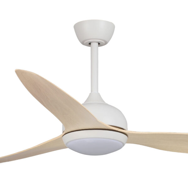Fanco Eco Style DC Ceiling Fan with LED Light - 60" (White with Beechwood Blades) - Image 2