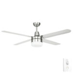 Brilliant Atrium AC Ceiling Fan with E27 Light - 52" (316 Stainless Steel)