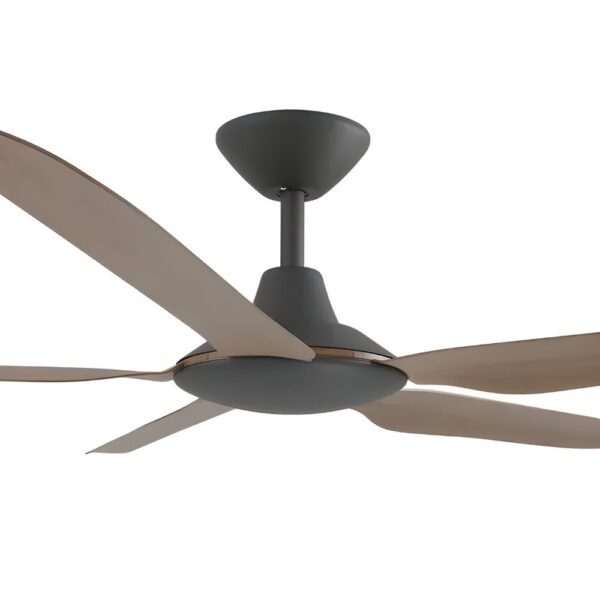 Calibo Storm DC Ceiling Fan - 56" (Black with Koa Blades) - Image 2