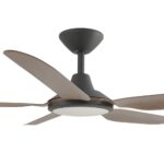 Calibo Storm DC Ceiling Fan with LED Light - 48" (Black with Koa Blades) - Image 2