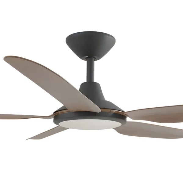 Calibo Storm DC Ceiling Fan with LED Light - 48" (Black with Koa Blades) - Image 2