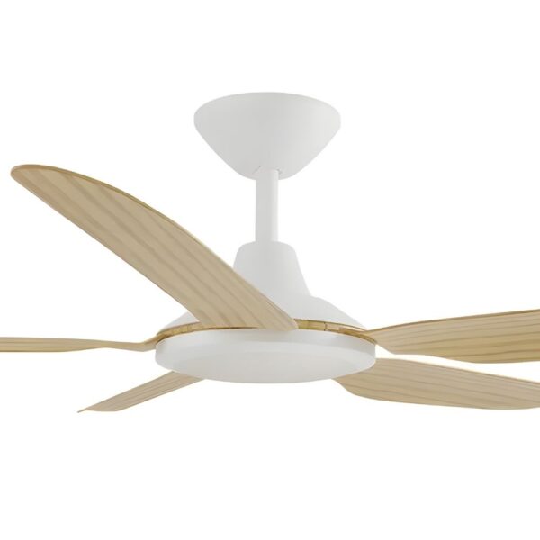 Calibo Storm DC Ceiling Fan with LED Light - 48" (White with Bamboo Blades) - Image 2