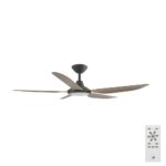 Calibo Storm DC Ceiling Fan with LED Light - 52" (Black with Koa Blades)