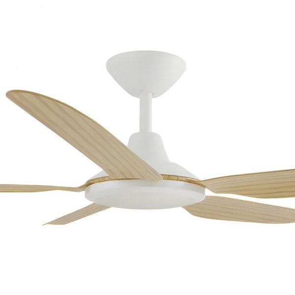 Calibo Storm DC Ceiling Fan with LED Light - 52" (White with Bamboo Blades) - Image 2