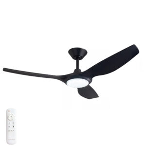 Three Sixty Delta DC Ceiling Fan with Light - 52" (Black)