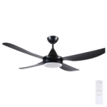 Brilliant Vector DC Ceiling Fan with LED Light - 56" (Black)