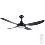 Brilliant Vector DC Ceiling Fan with Light - 48" (Black)
