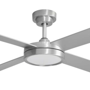 Hunter Pacific Pinnacle V3 DC Ceiling Fan with LED Light, Remote Control - 52" (Brushed Aluminium with Silver Blades) - close up