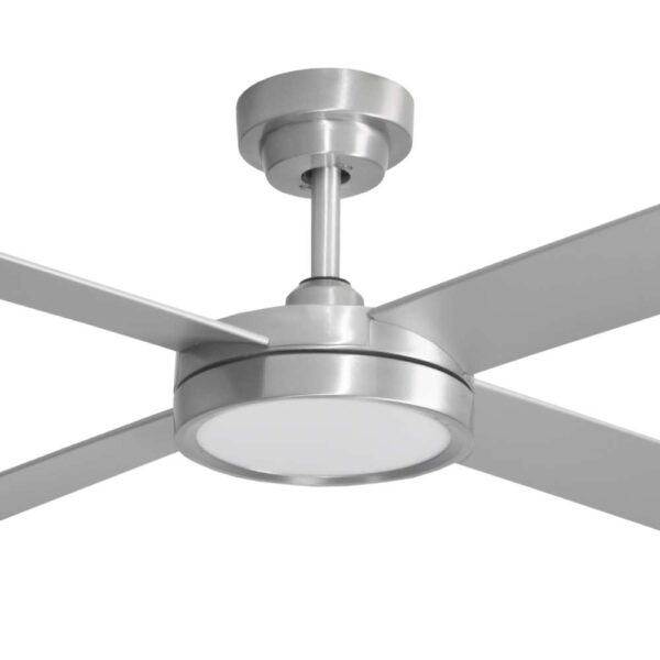 Hunter Pacific Pinnacle V3 DC Ceiling Fan with LED Light, Remote Control - 52" (Brushed Aluminium with Silver Blades) - close up
