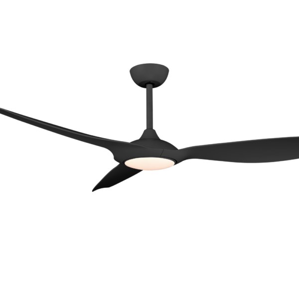 Claro Glider DC Ceiling Fan with LED Light - 60" (Black) - Image 3