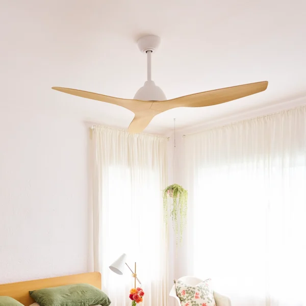 Fanco Breeze AC Ceiling Fan - 48" (White with Beechwood Timber Style ABS Blades) - Image 3