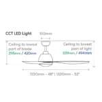 fanco breeze ac with led dimensions diagram