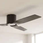fanco-flow-dc-52-inch-ceiling-fan-black-with-led-light-close-up-angled-insitu