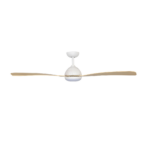 claro groove dc with cct led light - white with timber blades -side view