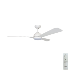 claro groove dc ceiling fan with cct led light and remote control - 52" white