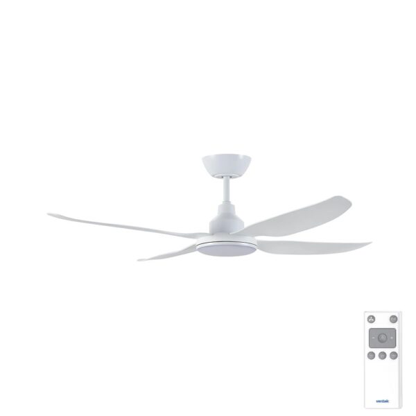 Ventair Alaska DC Ceiling Fan with LED Light - 48" (White)