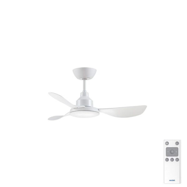 GLACIER DC - 36__900mm DC 3 Blade Ceiling Fan - White - Remote Incl - Indoor_Covered Outdoor Ventair Glacier DC Ceiling Fan - 36" (White)