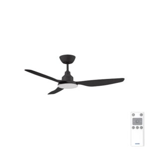 ventair glacier 48 inch dc ceiling fan with led light in black with remote