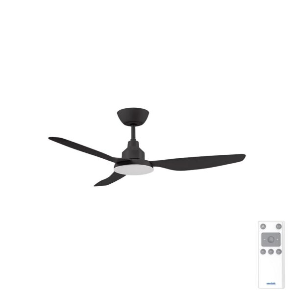 ventair glacier 48 inch dc ceiling fan with led light in black with remote