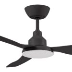 ventair glacier 52 inch dc ceiling fan with led light in black motor