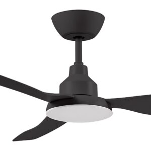 ventair glacier 52 inch dc ceiling fan with led light in black motor