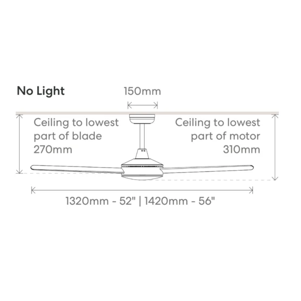fanco eco silent deluxe dimensions diagram