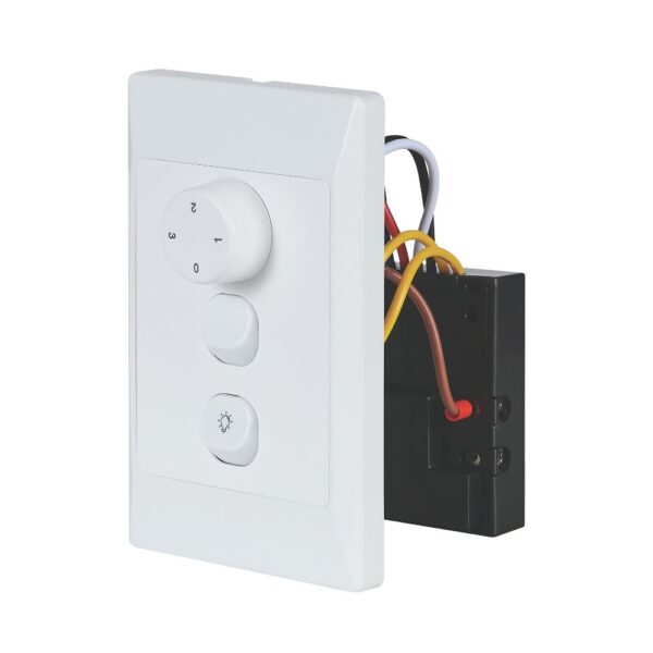 ventair flexmech wall control with isolation and light switch - angled